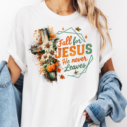 Fall For Jesus Comfort Colors Shirt: Rustic Autumn Thanksgiving Tee