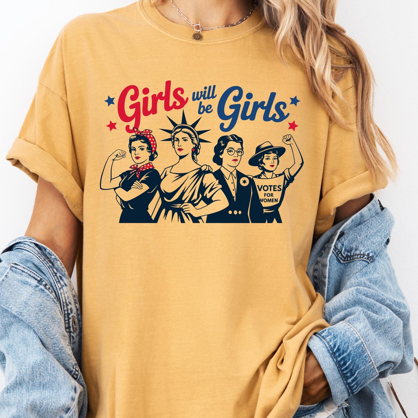 Feminist Graphic Tee: Girls Will Be Girls - Comfort Colors Cotton Shirt