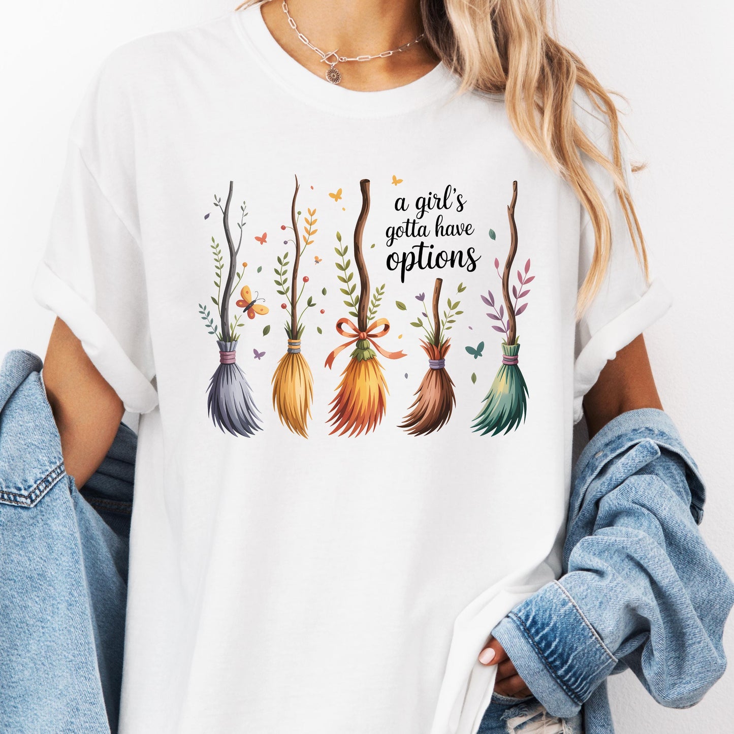 Funny Witch Halloween Tee: Comfort Colors Broomstick Graphic T-Shirt