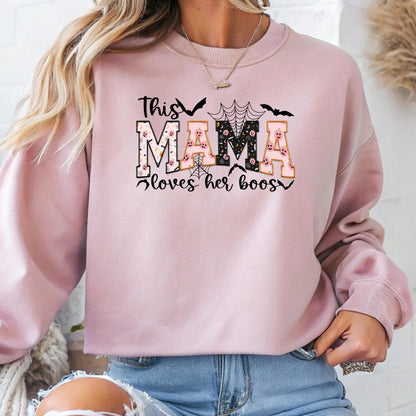 Personalized Mama Ghost Sweatshirt: Spooky Season Halloween Crewneck