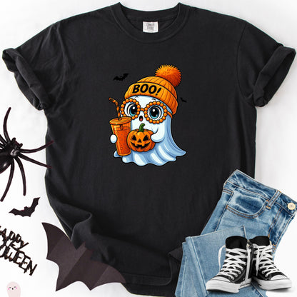 Cute Ghost Halloween Shirt – Kawaii Boo Pumpkin Tee, Funny Fall Aesthetic Graphic T-Shirt