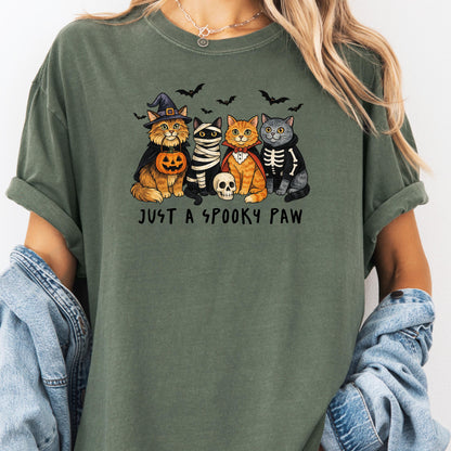 Spooky Cat Halloween Graphic Tee: Funny Witch, Mummy & Vampire Cats