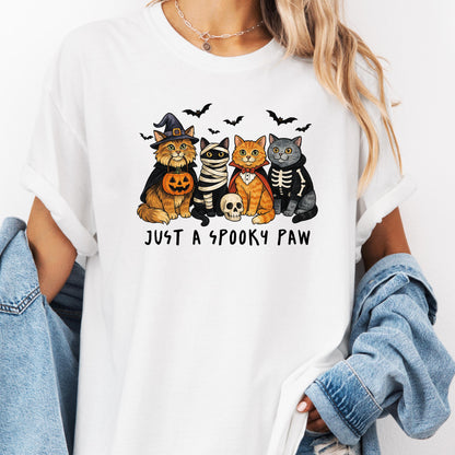 Spooky Cat Halloween Graphic Tee: Funny Witch, Mummy & Vampire Cats