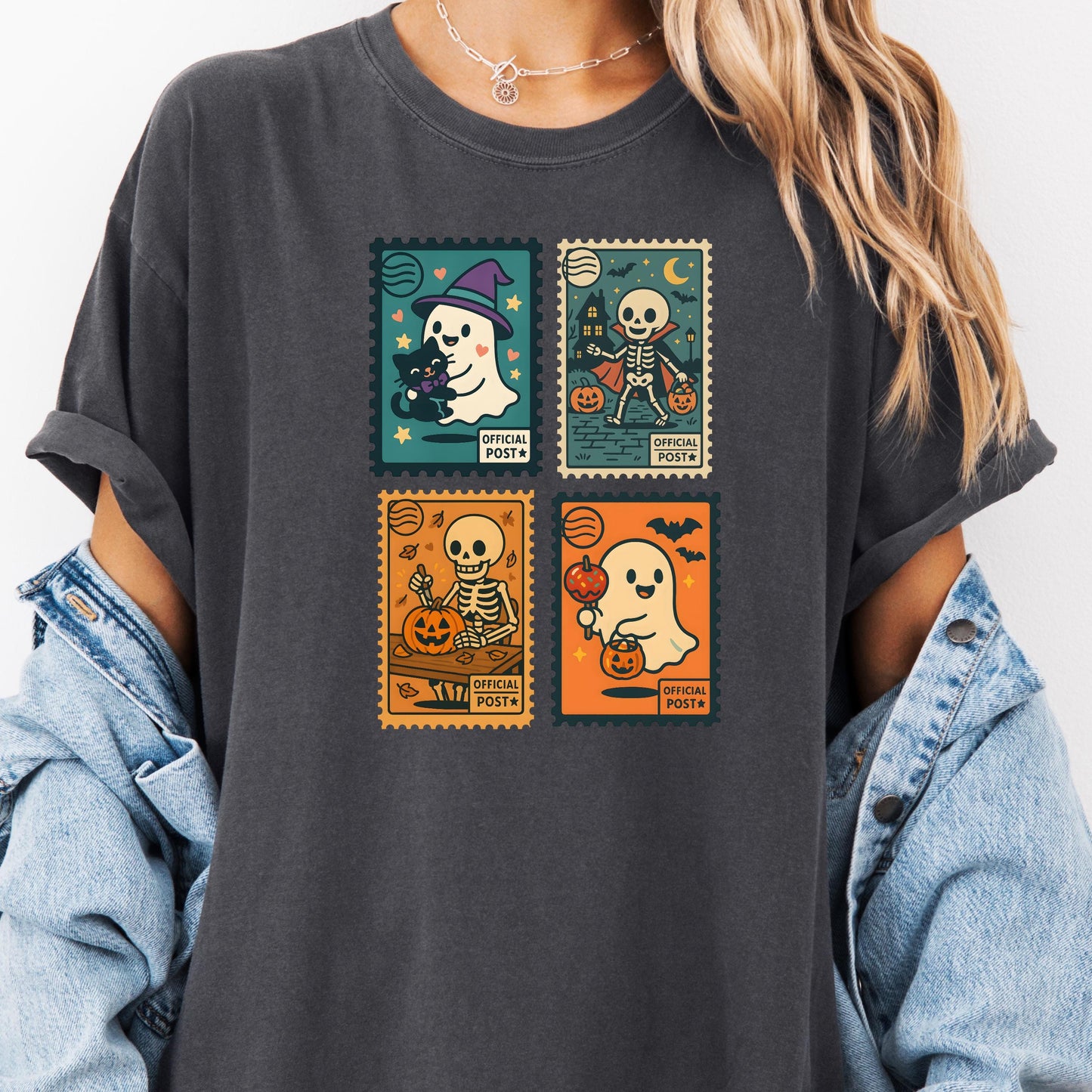 Halloween Cute Ghost Pumpkin Cat Shirt, Cute Ghost Shirt, Retro Ghost Tee, Women's Halloween Shirt, Comfort Colors®