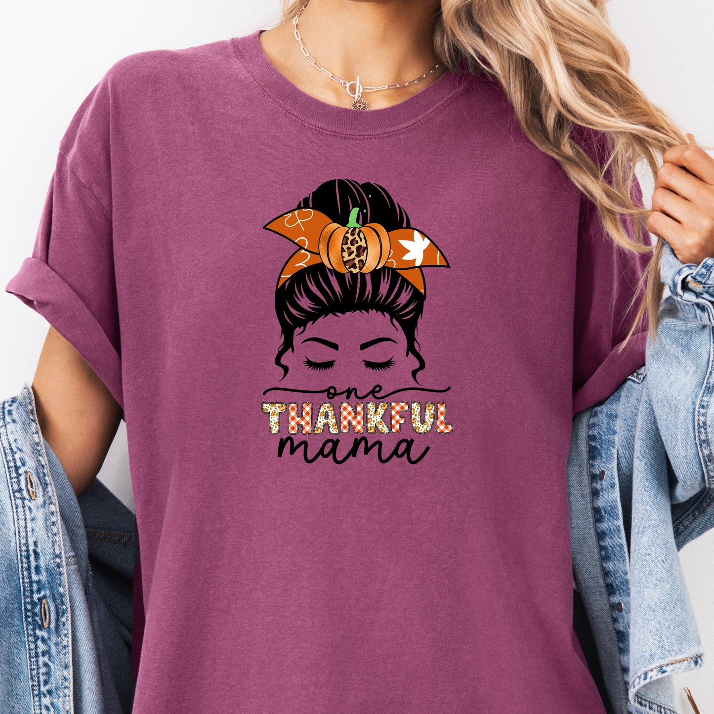 Comfort Colors Thankful Mama Shirt: Thanksgiving Fall Graphic Tee