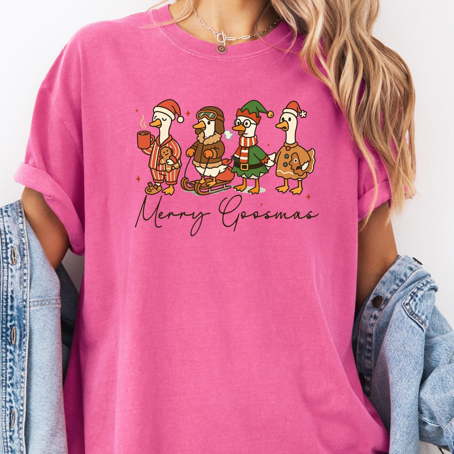 Festive Jolly Goose Tee - Merry Christmas Comfort Colors