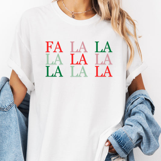 Fa La La Christmas Shirt: Unisex Holiday Tee, Red & Green Design