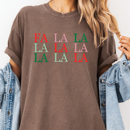 Fa La La Christmas Shirt: Unisex Holiday Tee, Red & Green Design