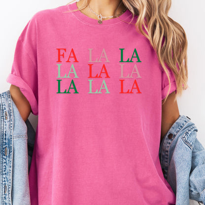 Fa La La Christmas Shirt: Unisex Holiday Tee, Red & Green Design