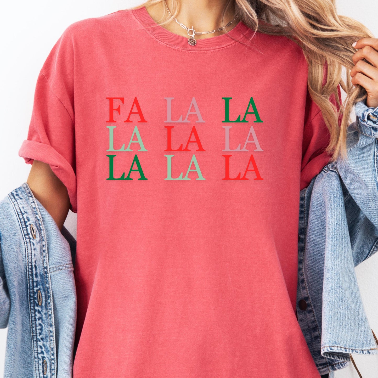 Fa La La Christmas Shirt: Unisex Holiday Tee, Red & Green Design
