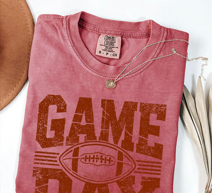 Distressed Football Game Day Shirt: Vintage Style, Soft Cotton