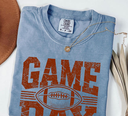 Distressed Football Game Day Shirt: Vintage Style, Soft Cotton