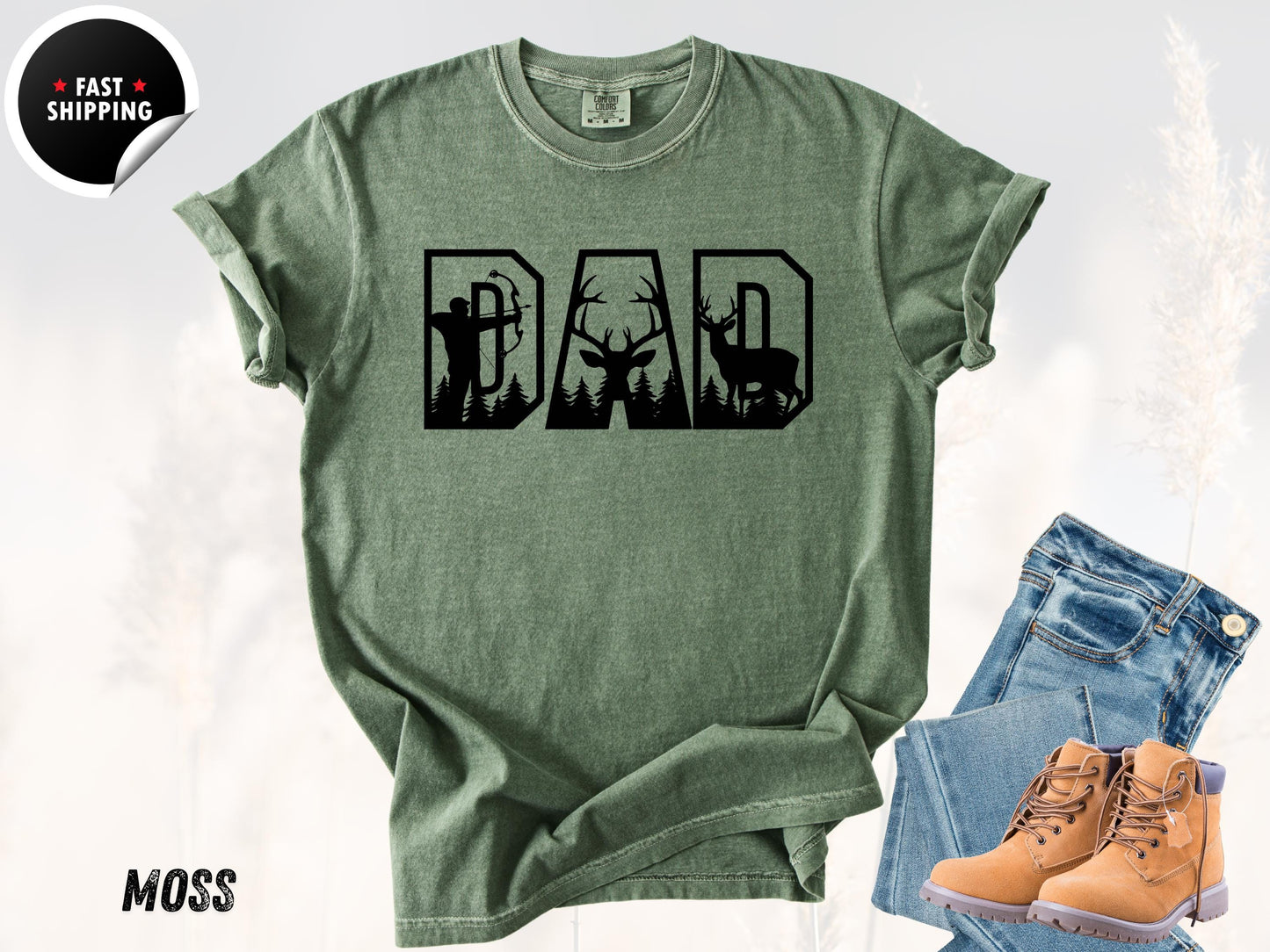 Funny Deer Hunting Dad T-Shirt: Comfort Colors Hunter Gift