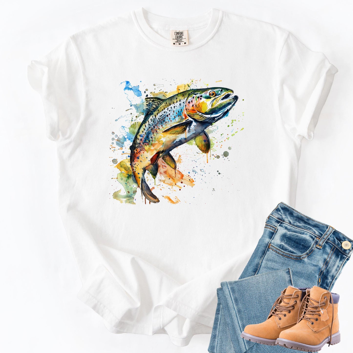 Here Fishy Fishy Comfort Colors Fishing Shirt - Fisherman Gift