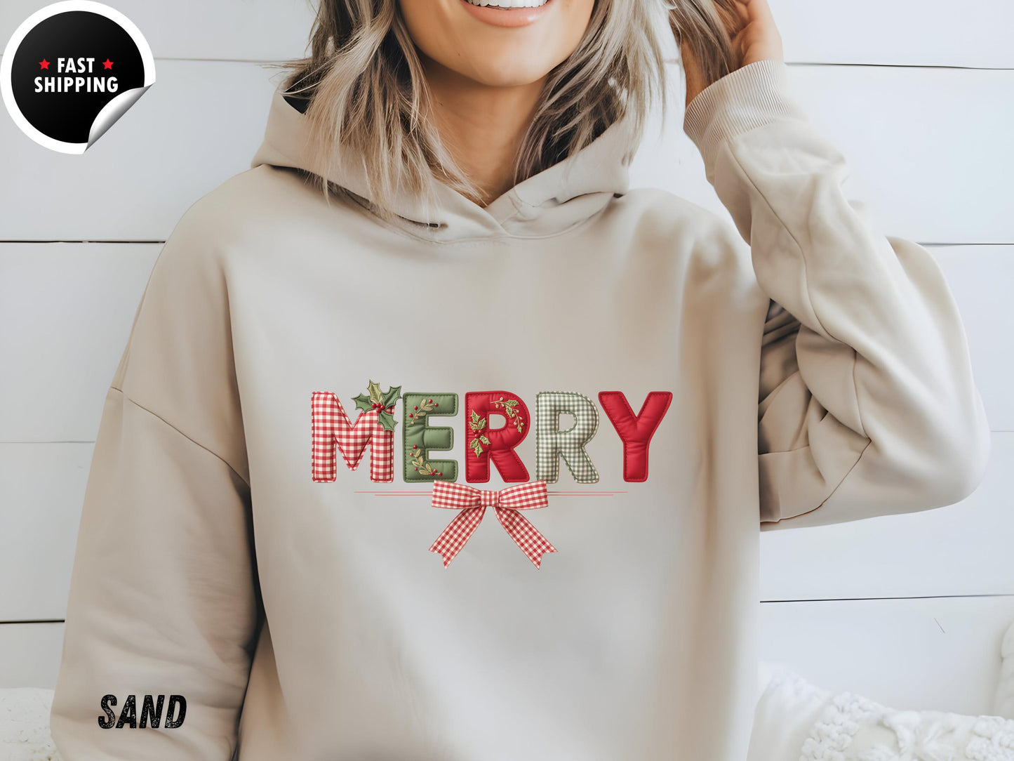 Merry Christmas Sweatshirt: Soft Cotton Blend Holiday Party Sweater