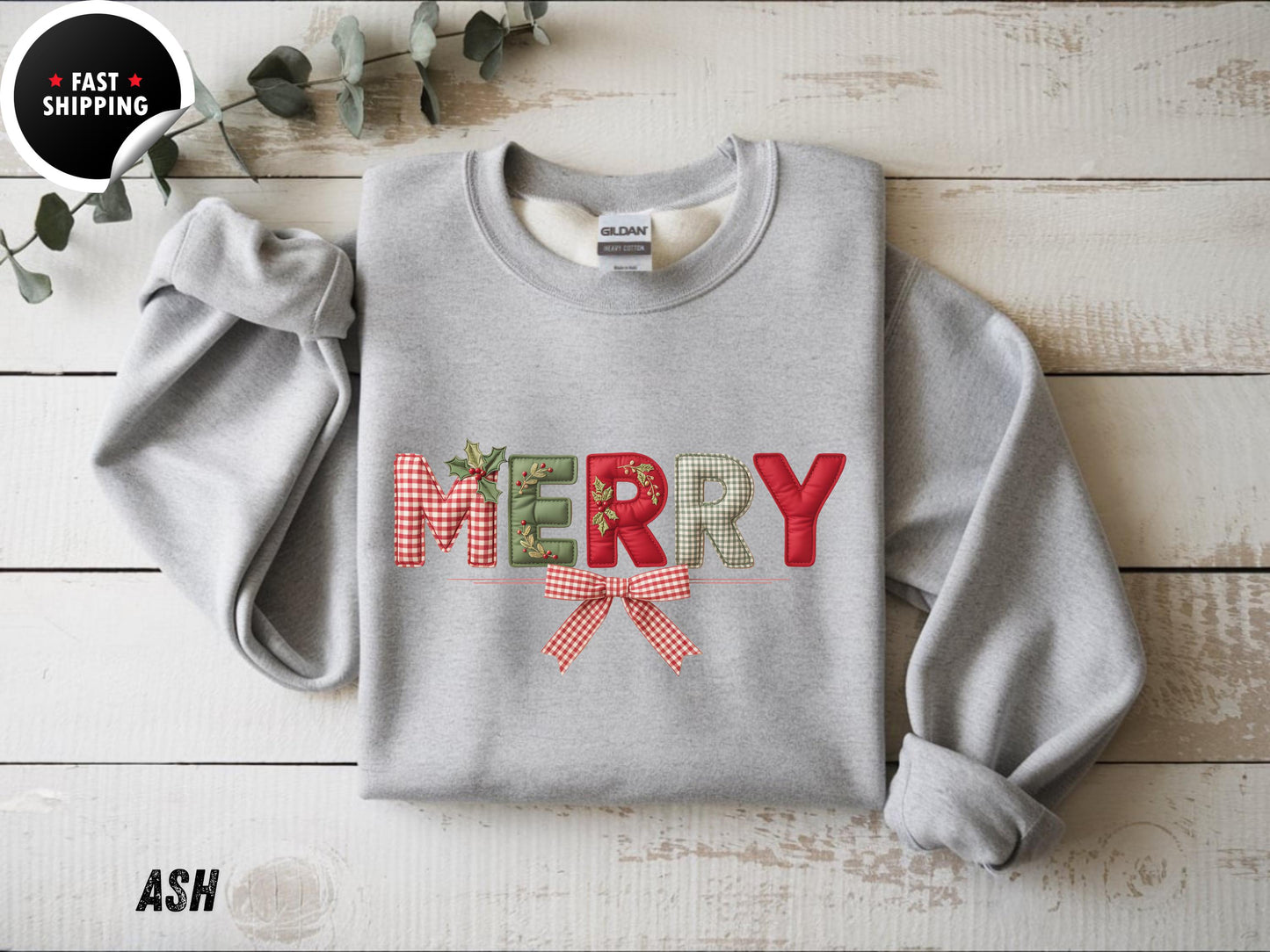 Merry Christmas Sweatshirt: Soft Cotton Blend Holiday Party Sweater