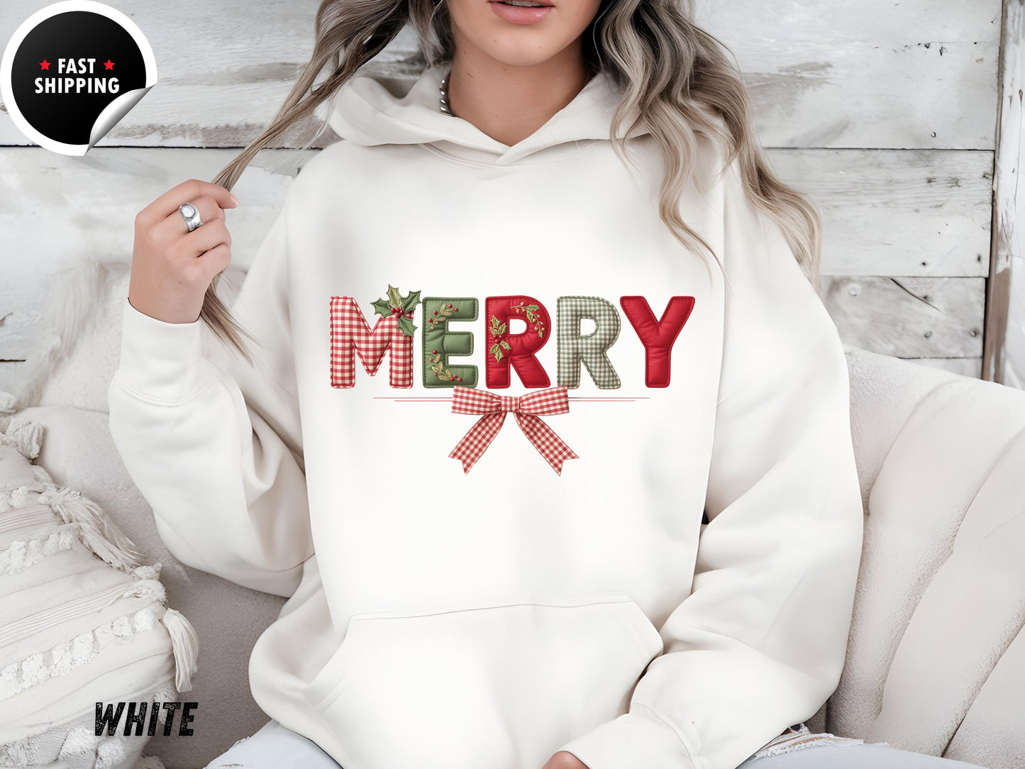 Merry Christmas Sweatshirt: Soft Cotton Blend Holiday Party Sweater