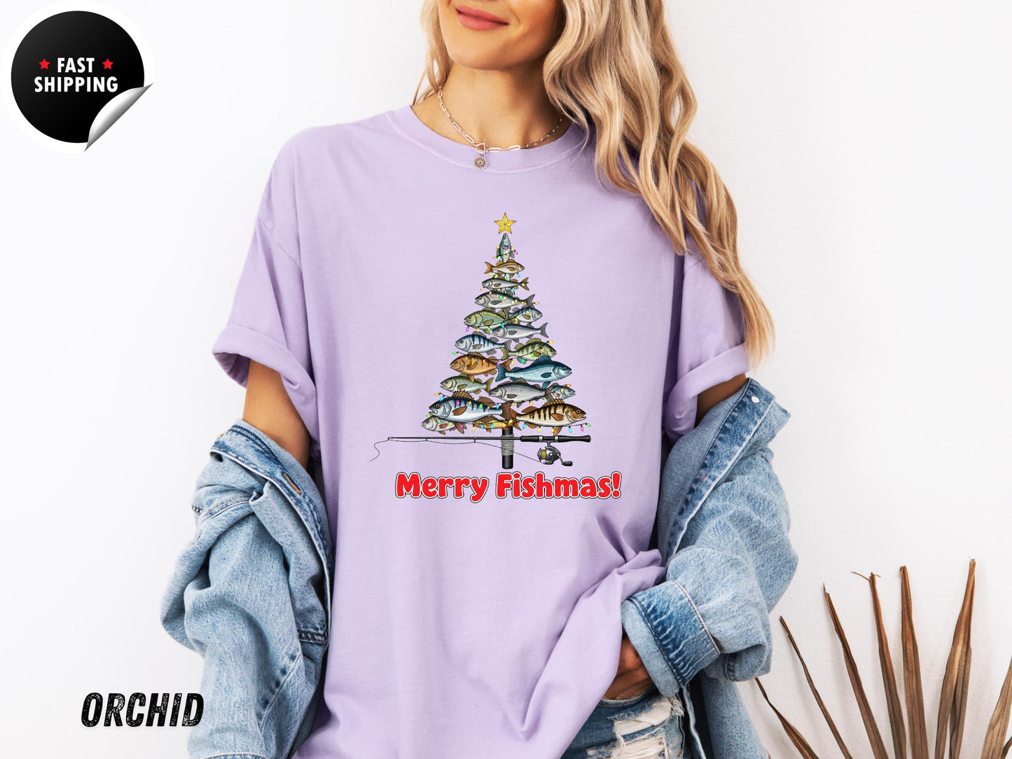 Merry Fishmas Shirt, Funny Fishing Christmas T-Shirt, Fisherman Holiday Tee, Xmas Gift for Men Women Who Love Fishing