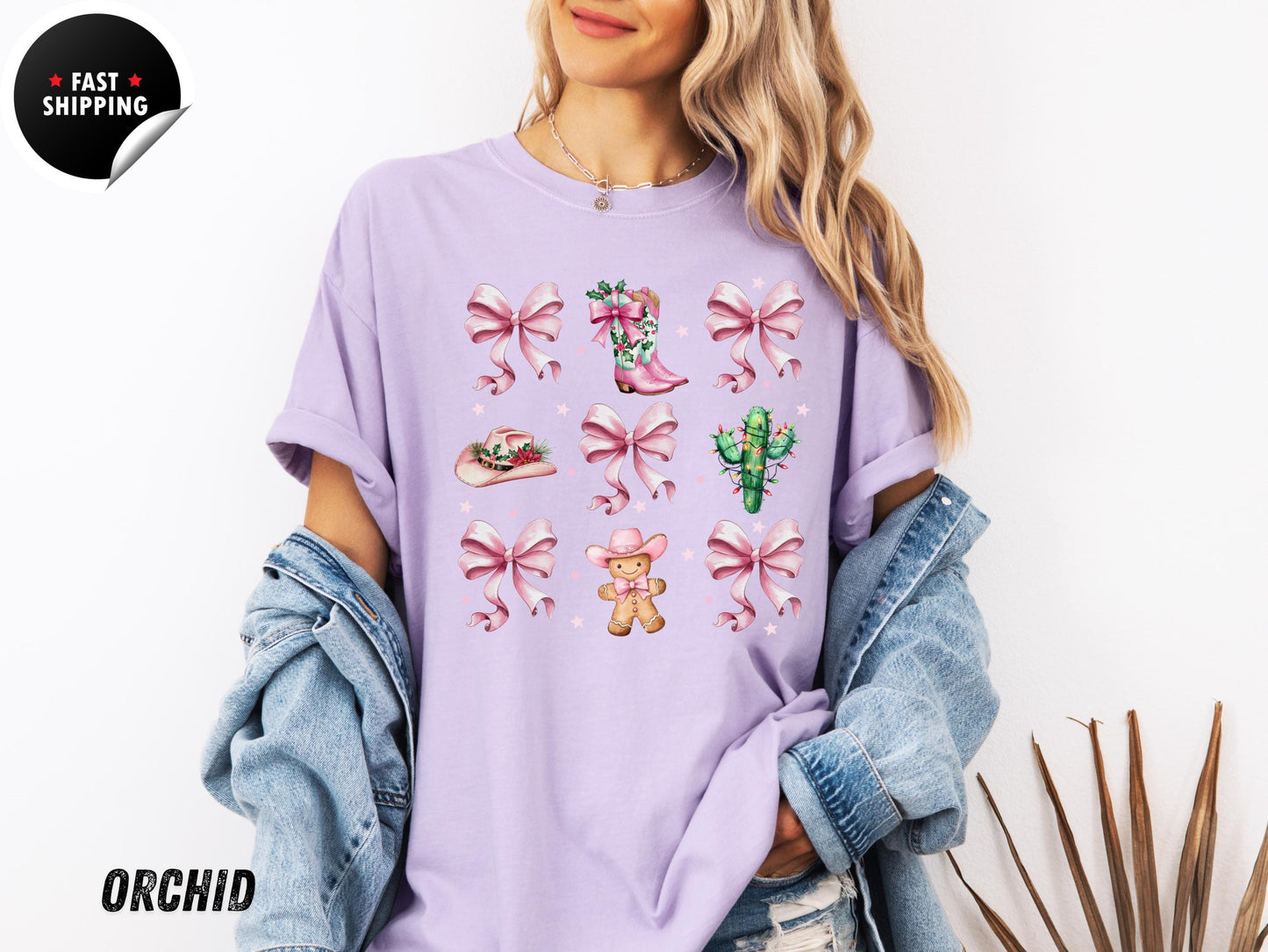 Pink Cowboy Boots Christmas Shirt: Western Holiday Tee