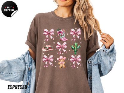Pink Cowboy Boots Christmas Shirt: Western Holiday Tee