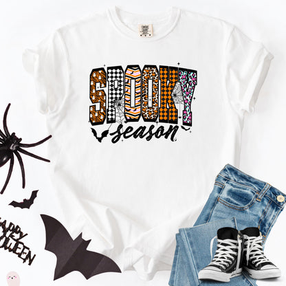 Comfort Colors Gothic Halloween T-Shirt: Spooky Lace Tee