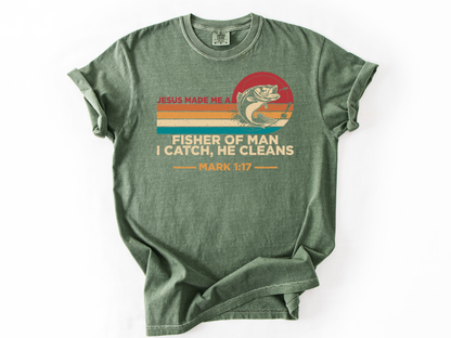 Christian Fishing Shirt: Jesus Made Me a Fisherman - Bible Verse Tee