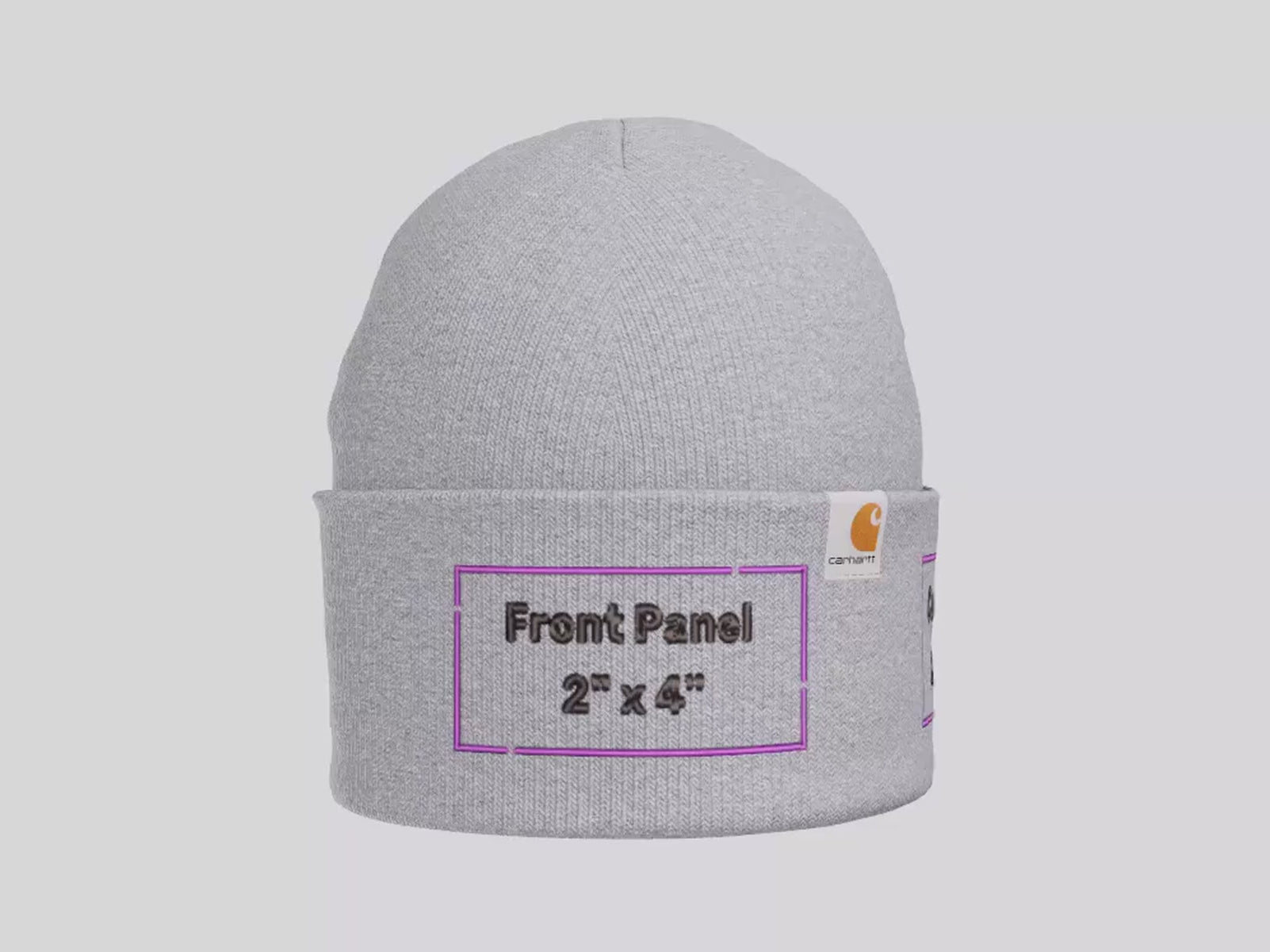 Custom Watch Cap Beanie Carhartt CT104597 decoration zones 360 view